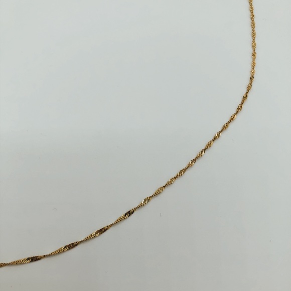 10K Gold Singapore Twist Chain Necklace Italy - Picture 9 of 10